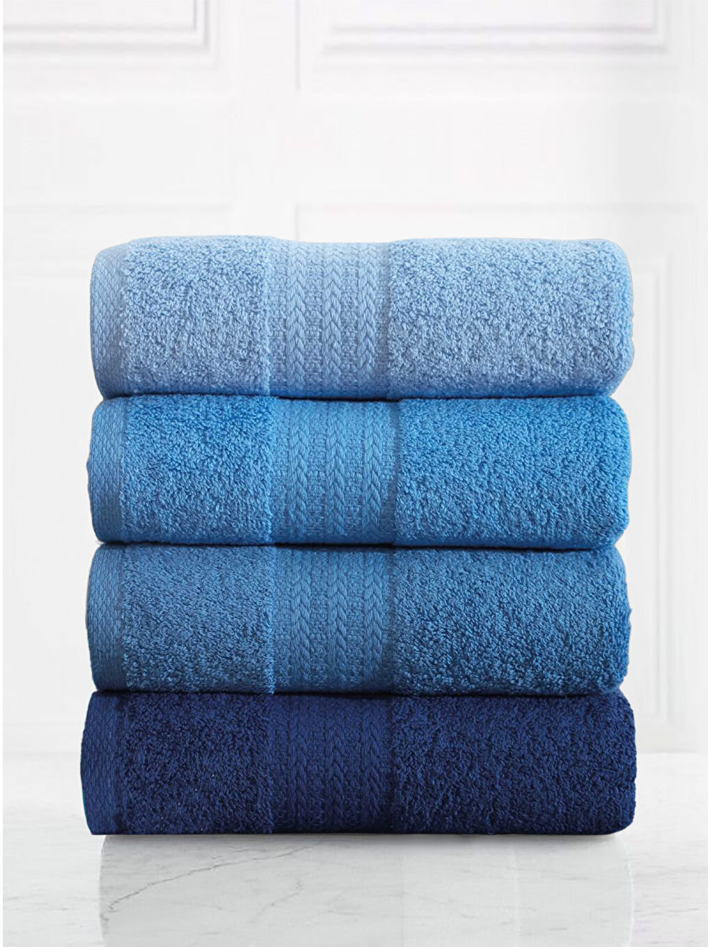 4lü Havlu Seti Rainbow Mavi 50x85cm-3