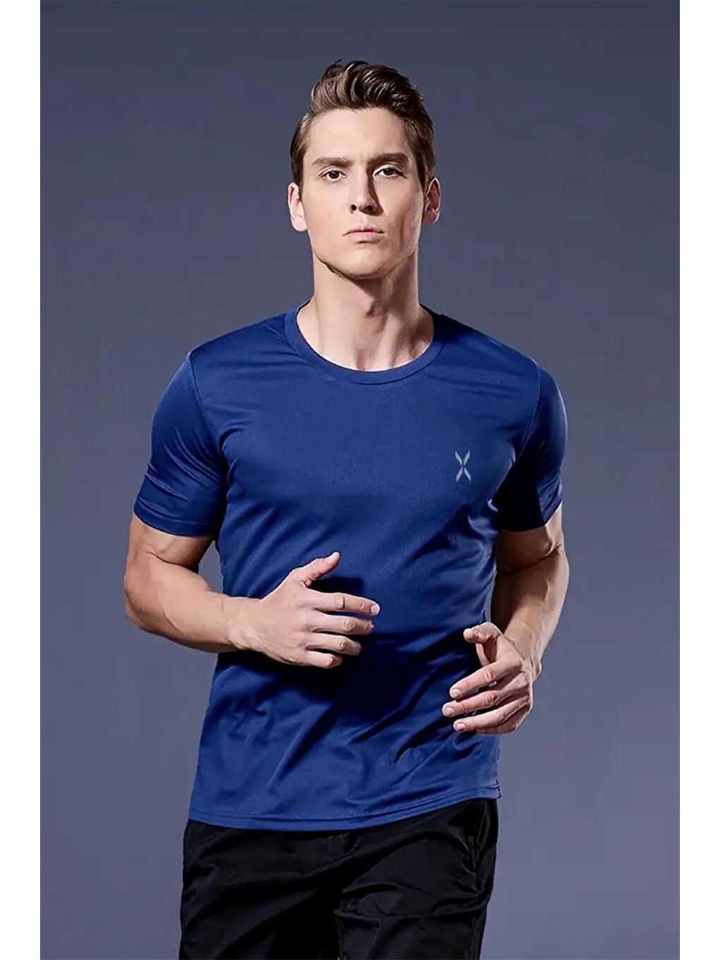 Karışık Xylon 3'lü Paket Mikro Polyester Nefes Alabilen Hafif Perform Antrenman Sporcu Erkek Tshirt-3