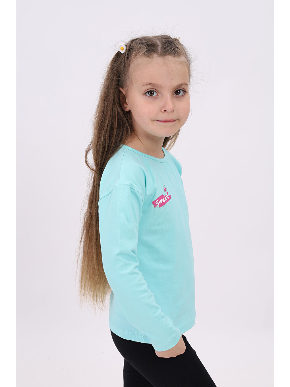 Yeşil Kız Çocuk Baskılı Tişört-2