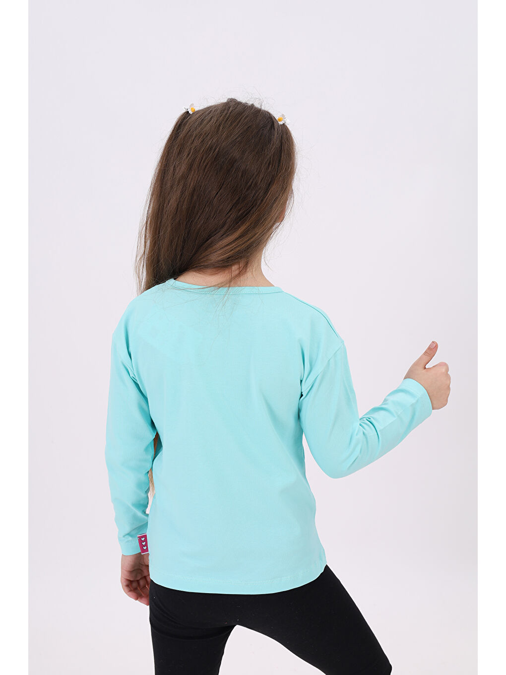 Yeşil Kız Çocuk Baskılı Tişört-3