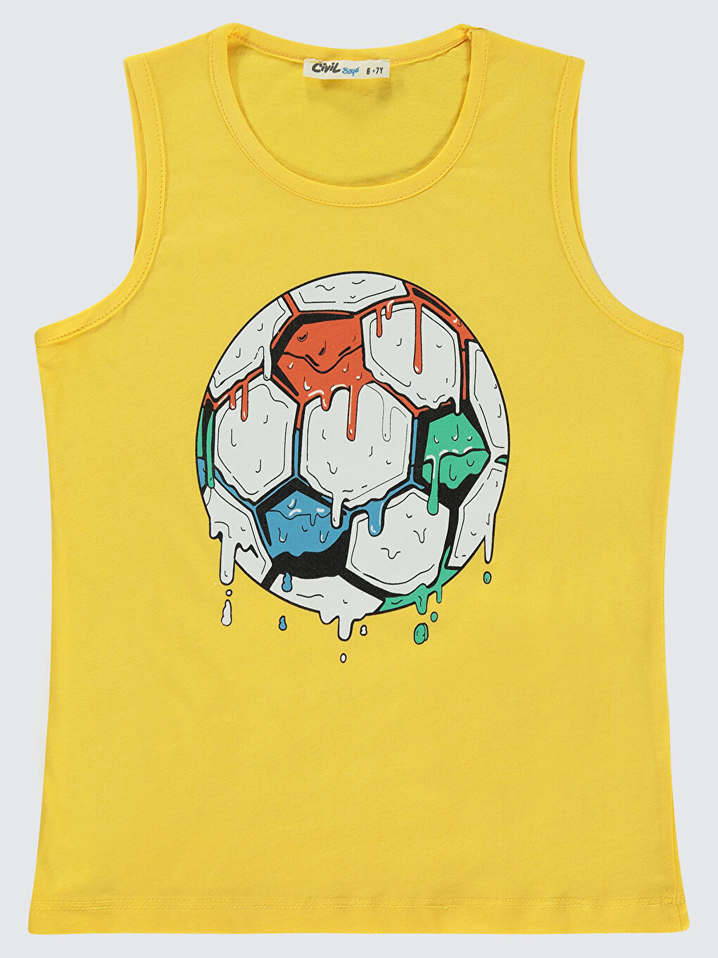 Civil Sari Boys Erkek Çocuk Tişört 6-9 Yaş Sarı
