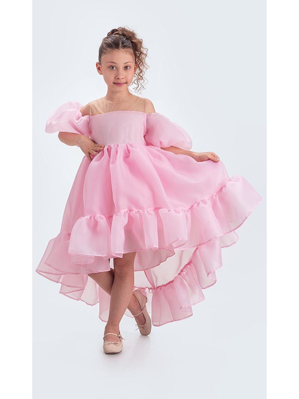 Pembe Arisvi Kız Çocuk Abiye M00738-1