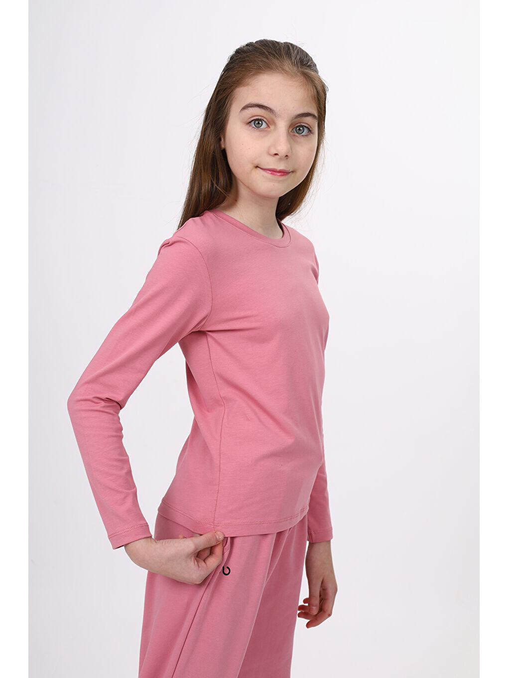 Pembe Kız Çocuk Baskılı Tişört-1