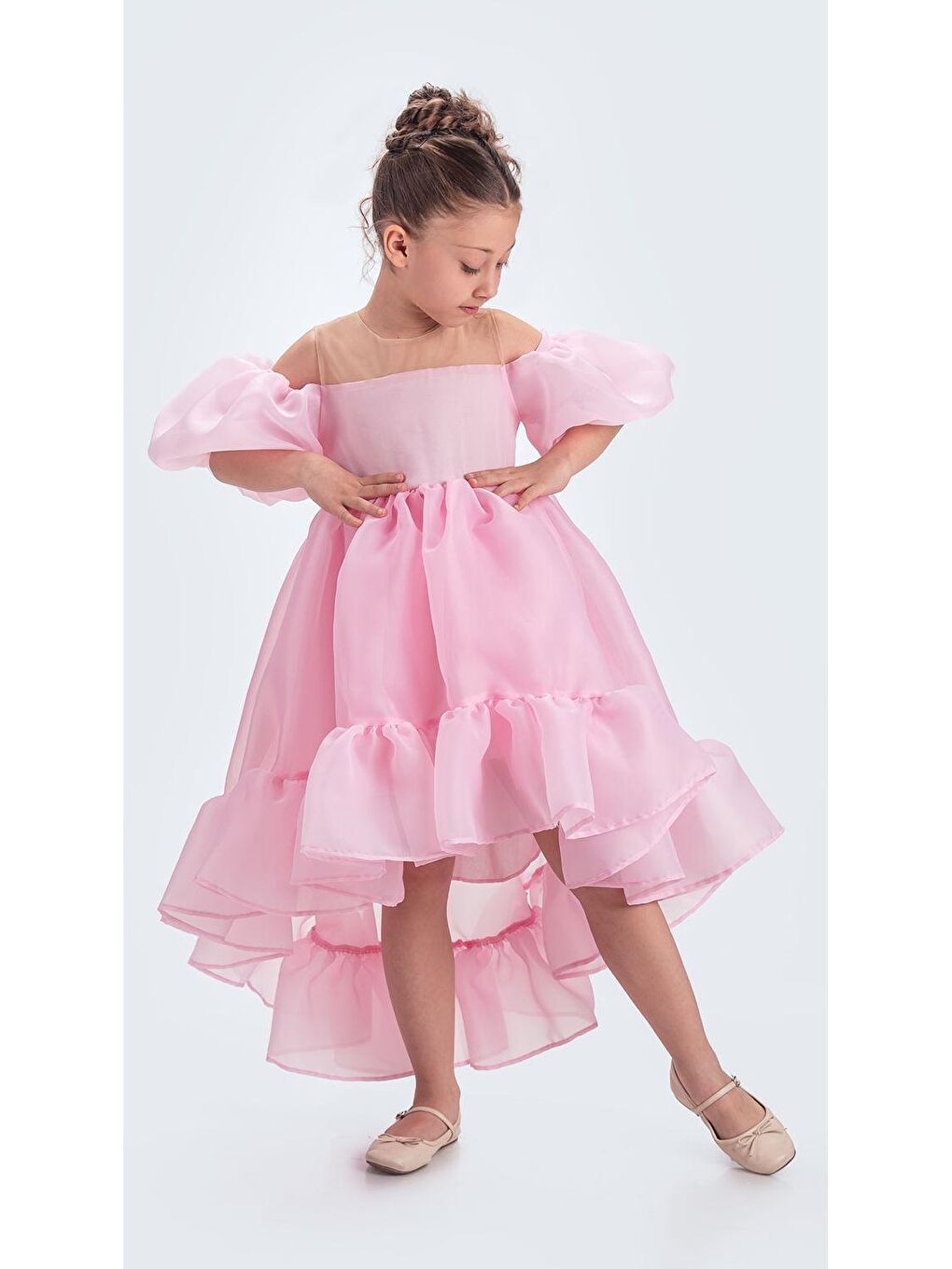 Pembe Arisvi Kız Çocuk Abiye M00738-6