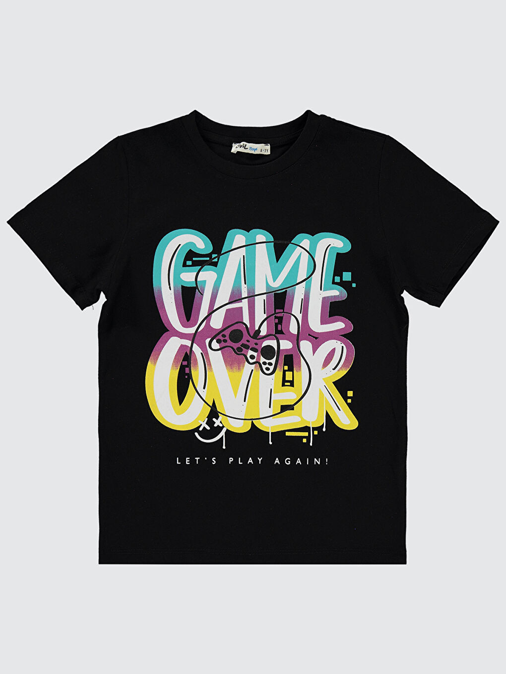 Boys Erkek Çocuk Tişört 6-9 Yaş Siyah