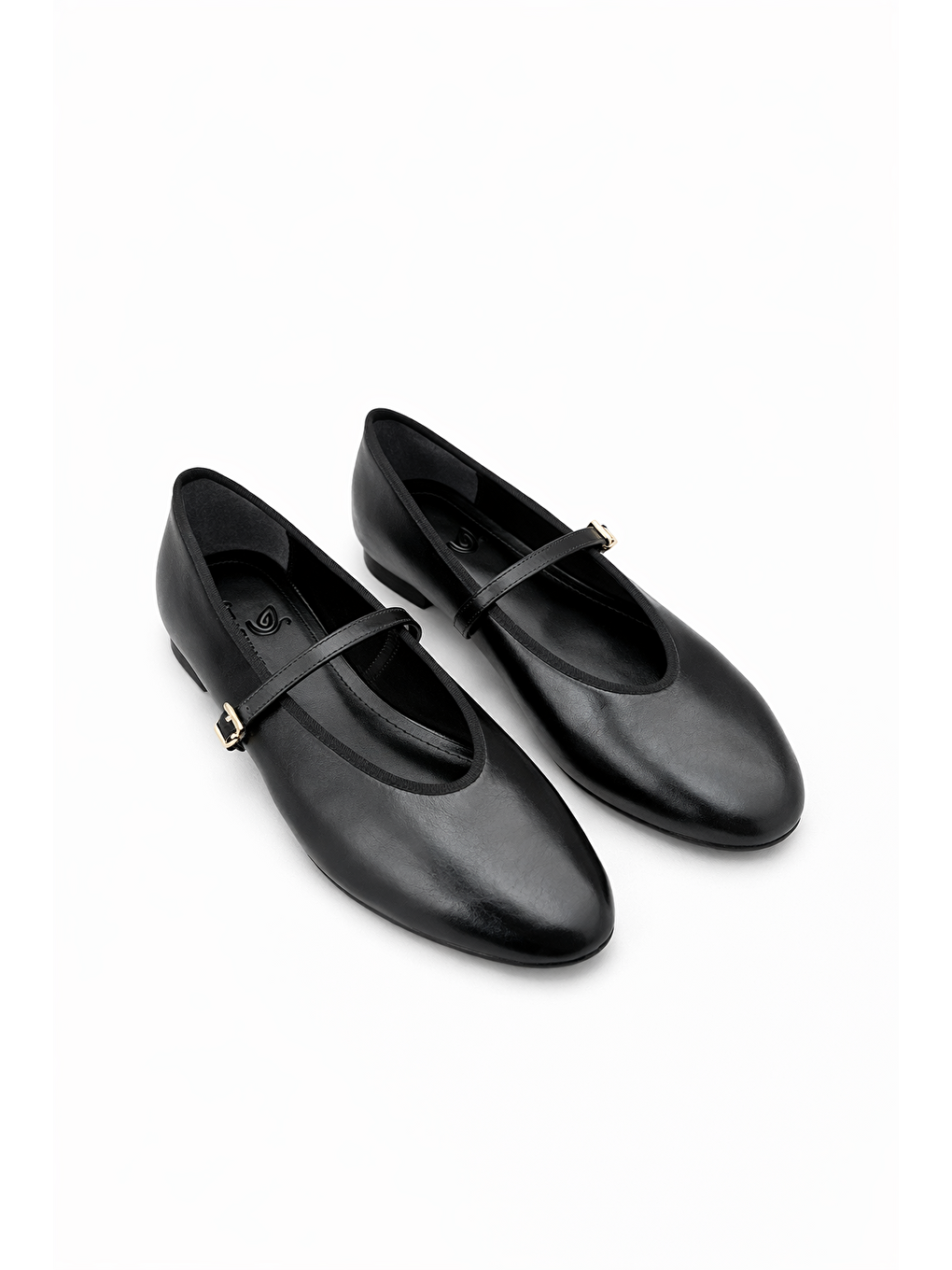 Ava Kadın Kırışık Deri Babet Siyah-1