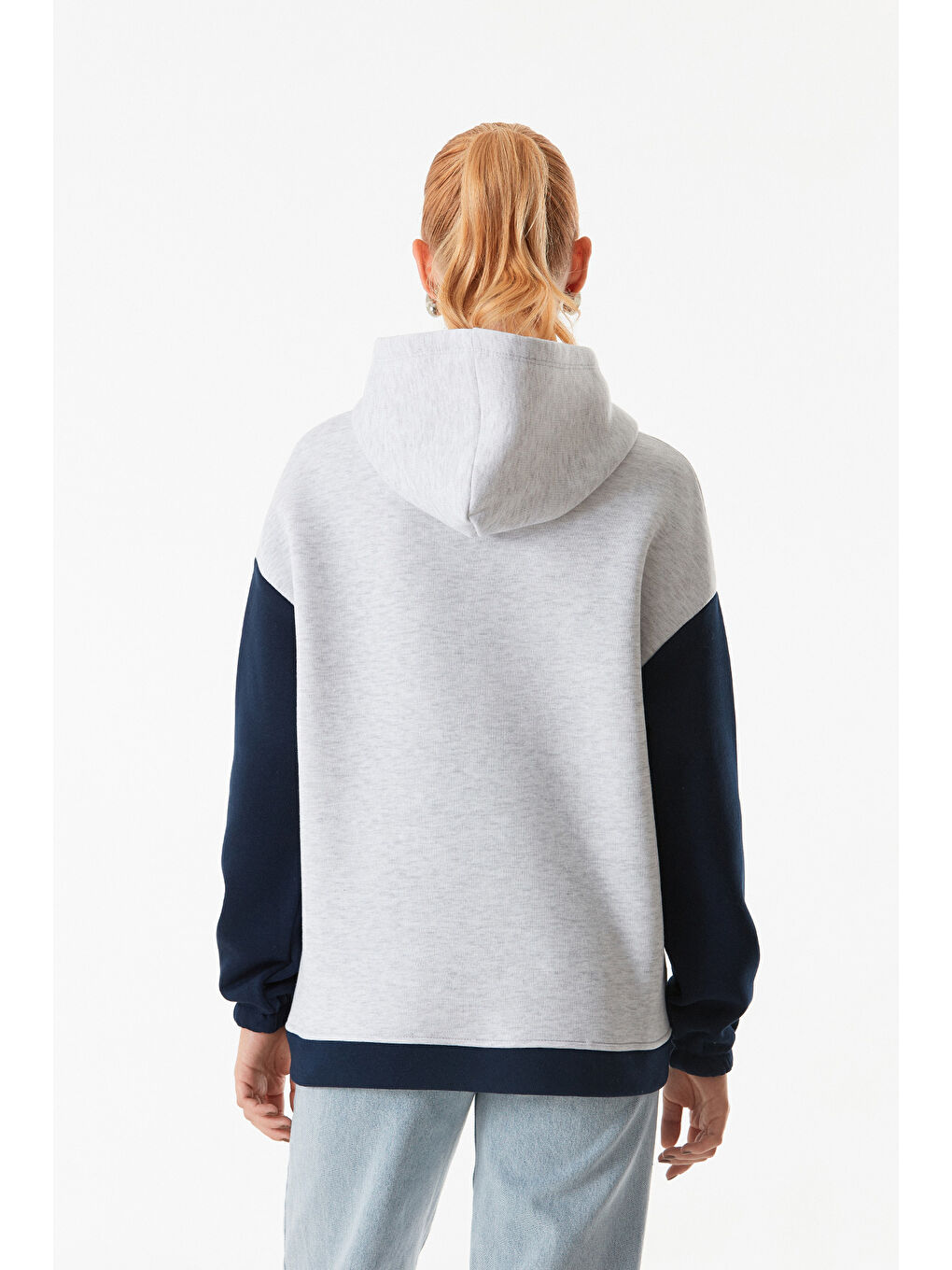 Fullamoda Lacivert Basic Cepli Kapüşonlu Sweatshirt - 3