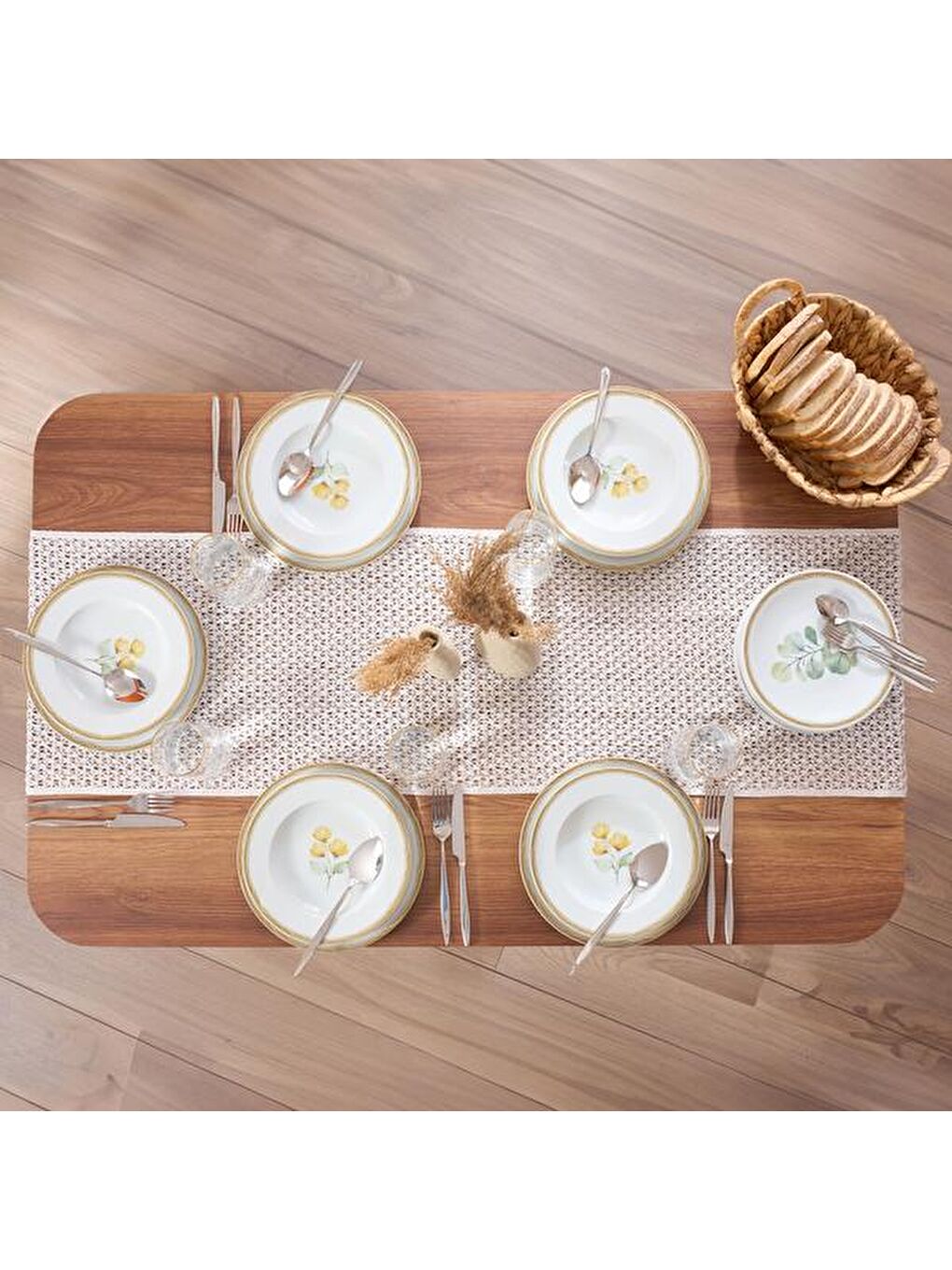 Soft Dantel Örgü Runner - Bej - 35x145 cm-2