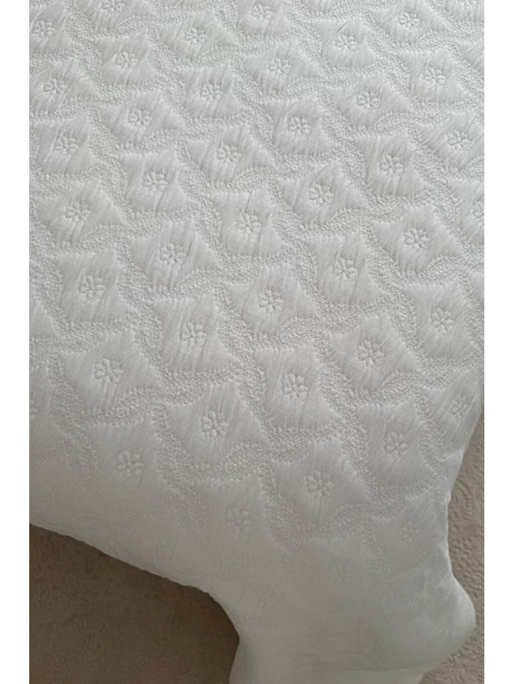 Powderlove 3 Parça Çift Kişilik Yatak Örtüsü 235x250 Cm Beyaz-1
