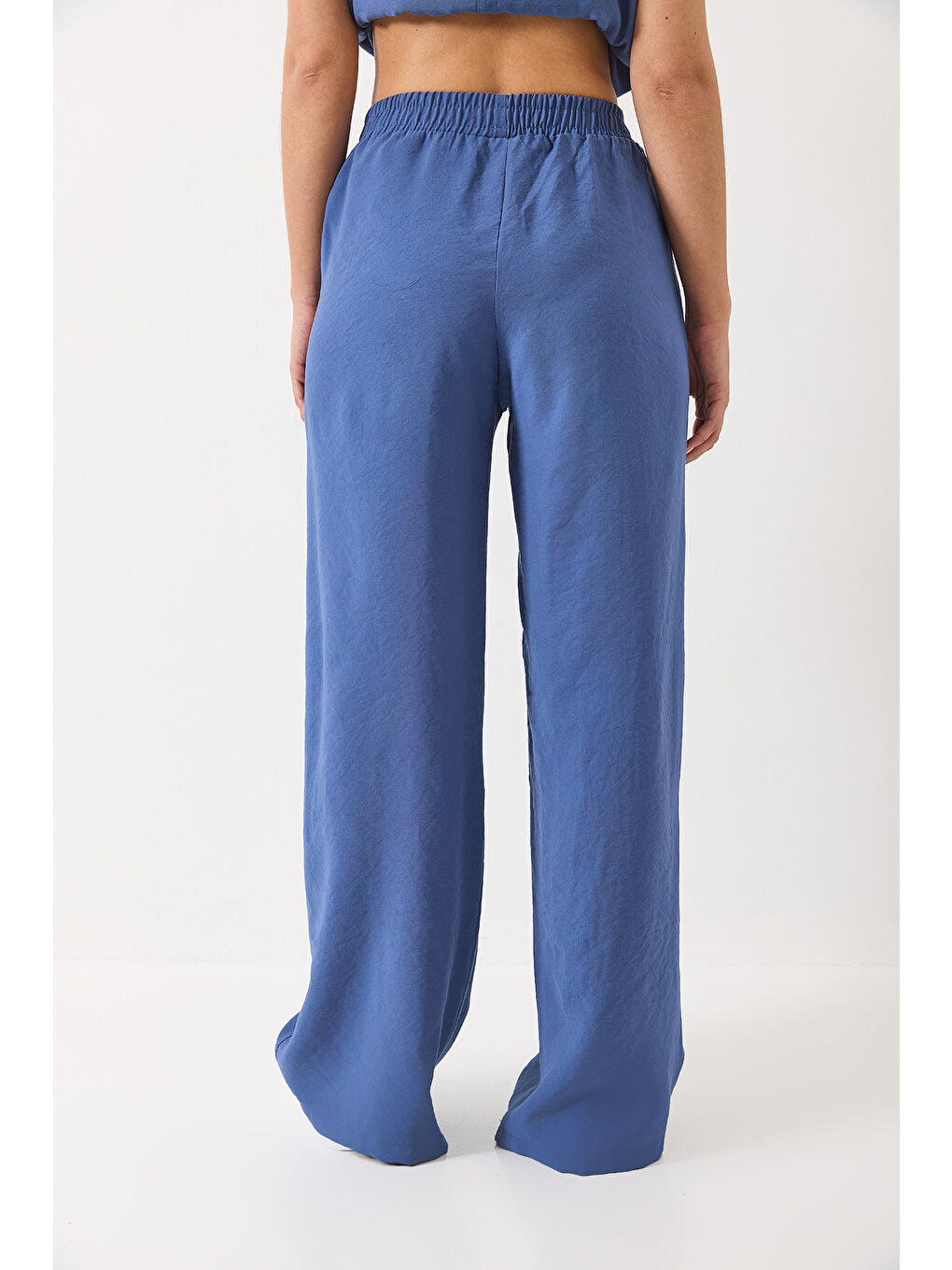 İndigo Kadın V Yaka Askılı Bluz Palazzo Pantolonlu Alt-Üst Takım-7