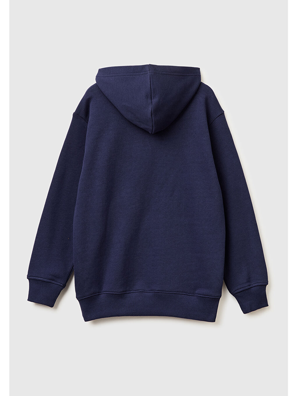 Erkek Çocuk Lacivert Önü Logo Baskılı Kanguru Cepli Kapüşonlu Sweatshirt-1