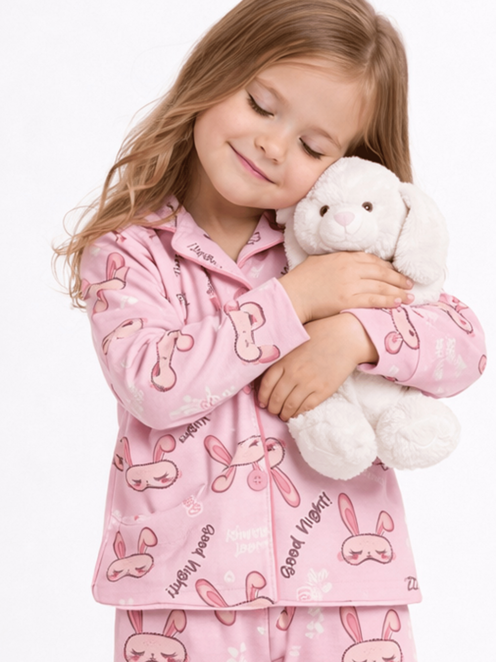 Pembe Bebe Yaka Düğmeli Kız Bebek Pijama Takımı-2