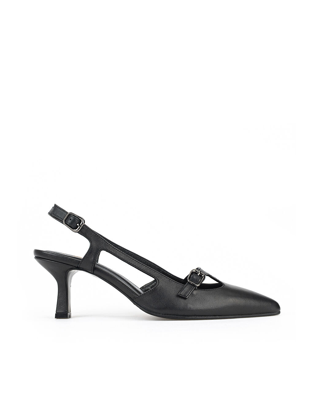 Kadın Hakiki Deri Topuklu Ayakkabı 1611030Z2624 Siyah