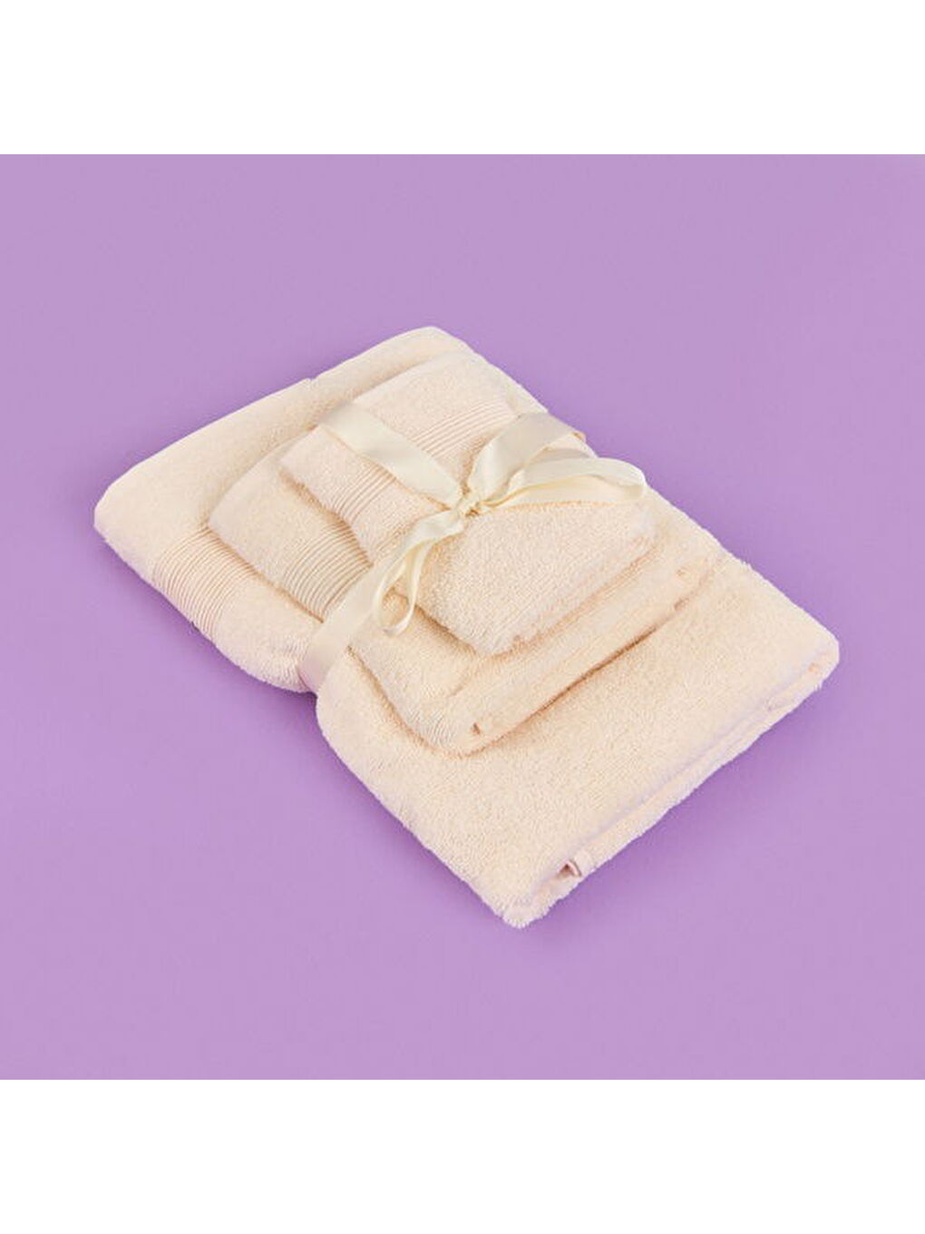 Soft 3'lü Havlu Seti - Ekru-2