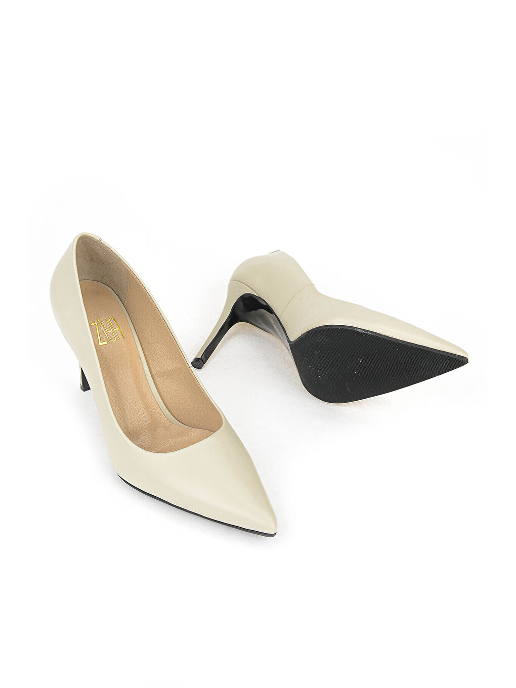 Kadın Hakiki Deri Topuklu Ayakkabı 1611059Z1425 Bej-3