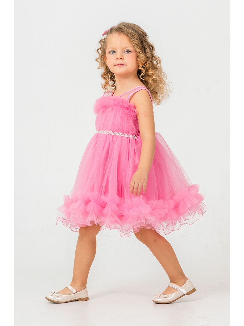 Pembe Aizona Kız Çocuk Abiye M00782-1