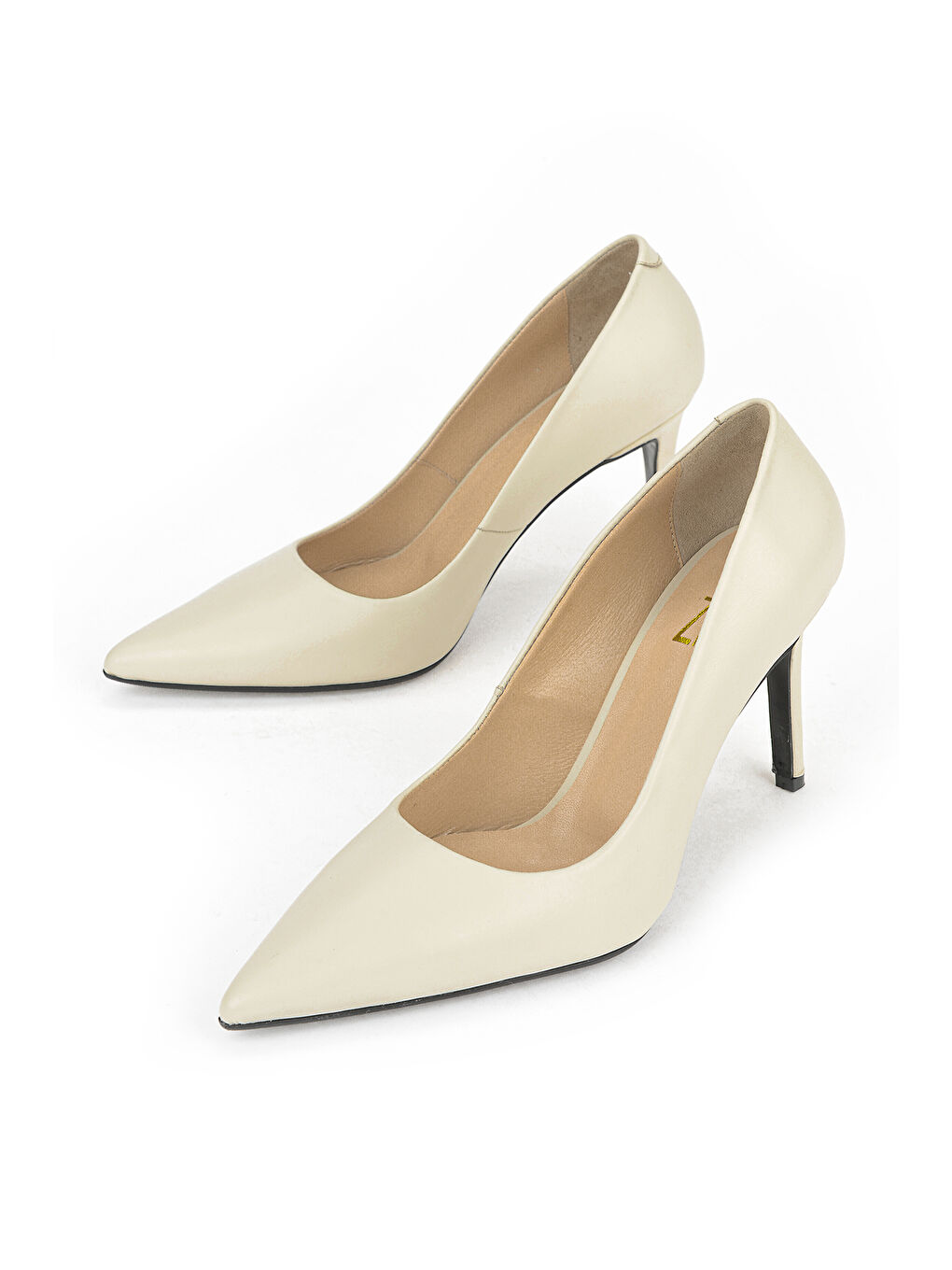 Kadın Hakiki Deri Topuklu Ayakkabı 1611059Z1425 Bej-4