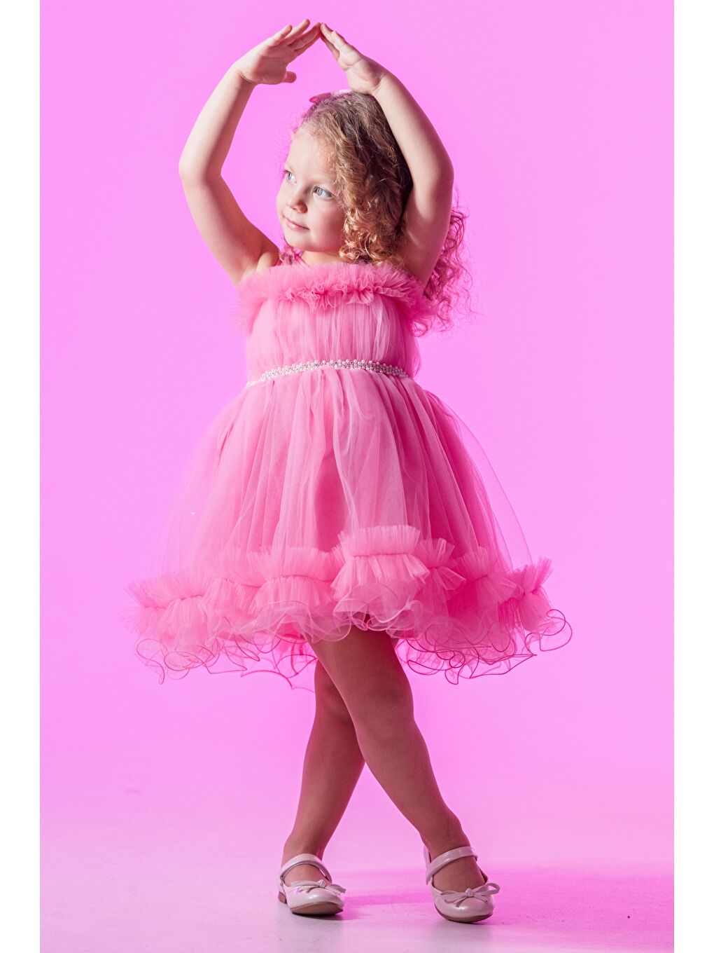 Pembe Aizona Kız Çocuk Abiye M00782-2