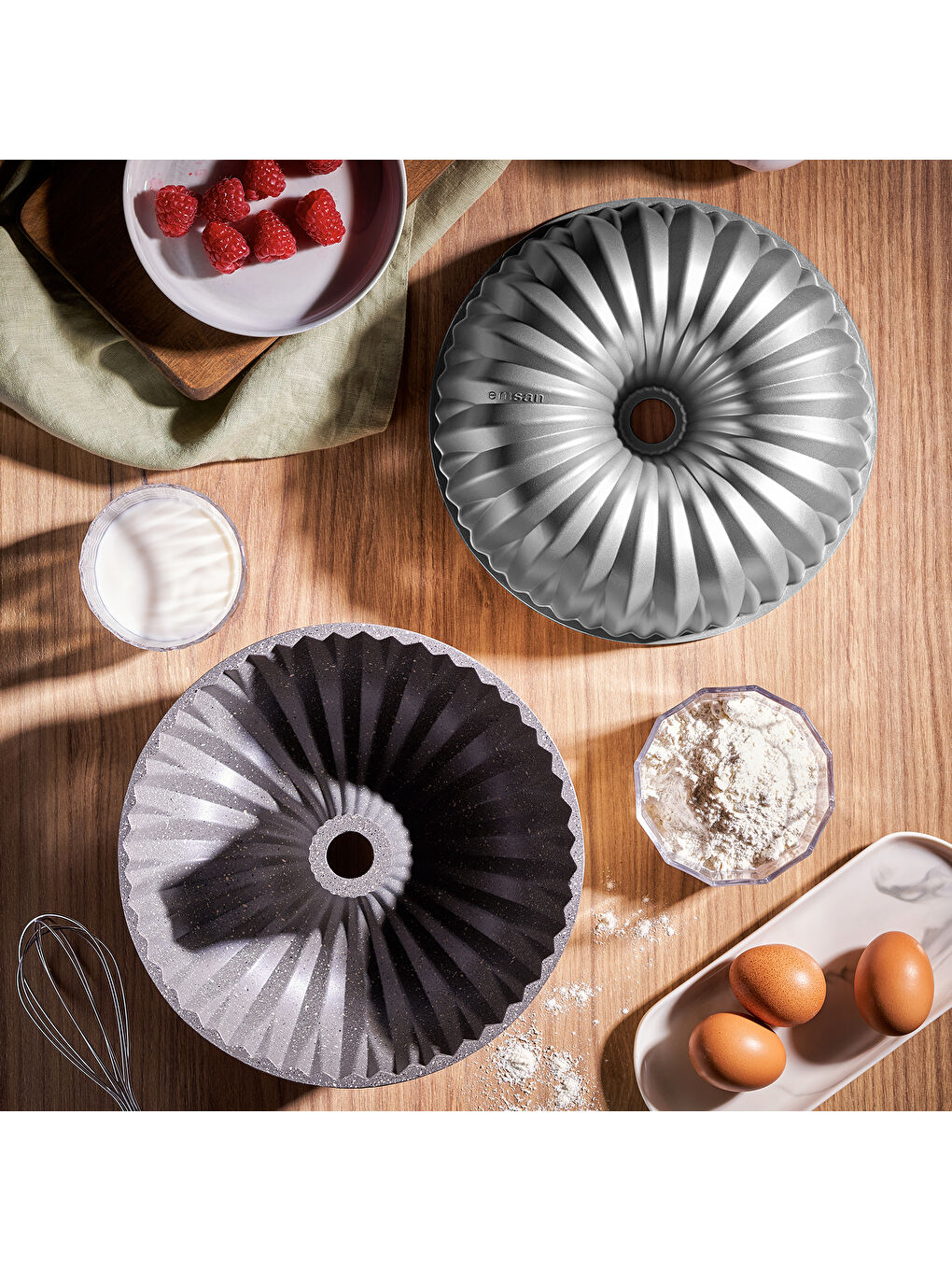 Griss Hardstone Gri Döküm Kek Kalıbı 24 cm-1