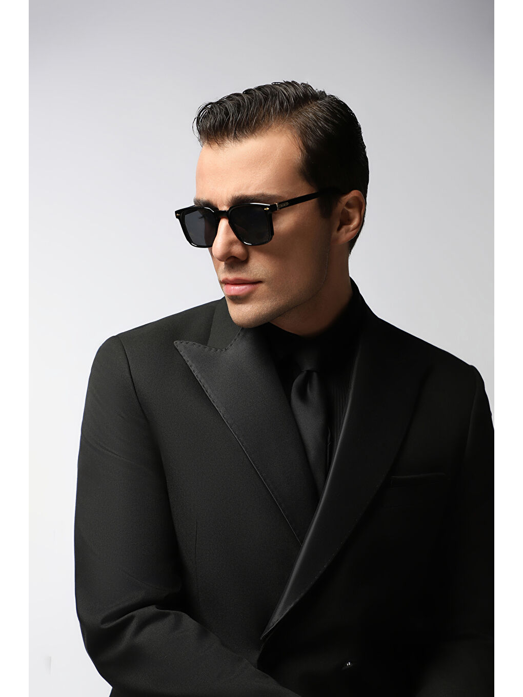 Siyah Regular Fit Sivri Yaka Kruvaze Smokin & Damatlık-2