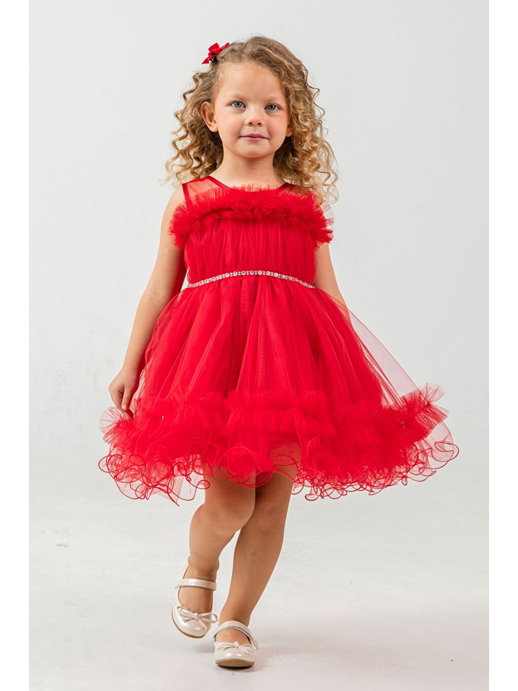 Kırmızı Aizona Kız Çocuk Abiye M00782-1