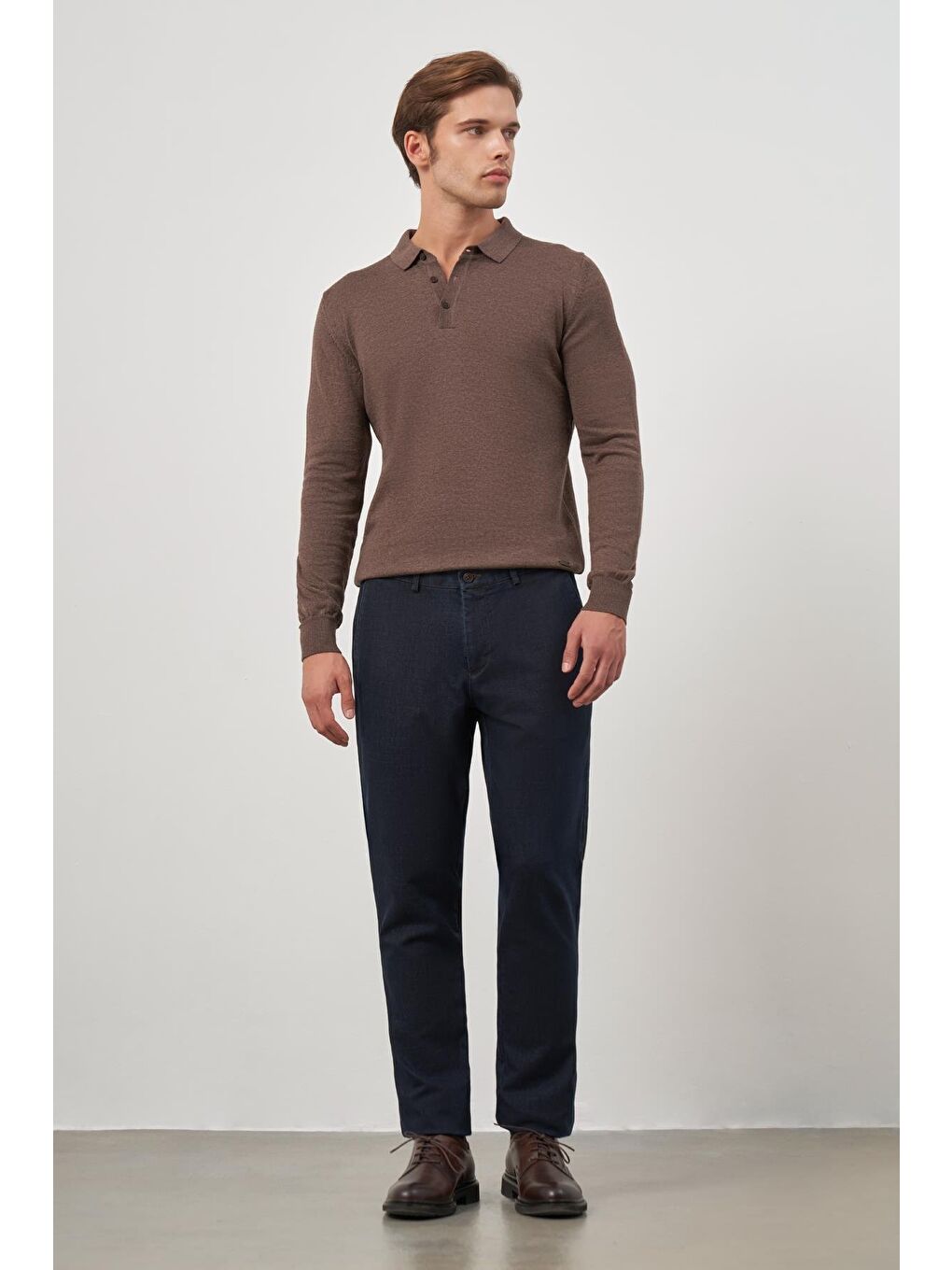 Koyu Lacivert Pamuklu Yandan Cepli Casual Comfort Fit Chino Pantolon 1003245155-1