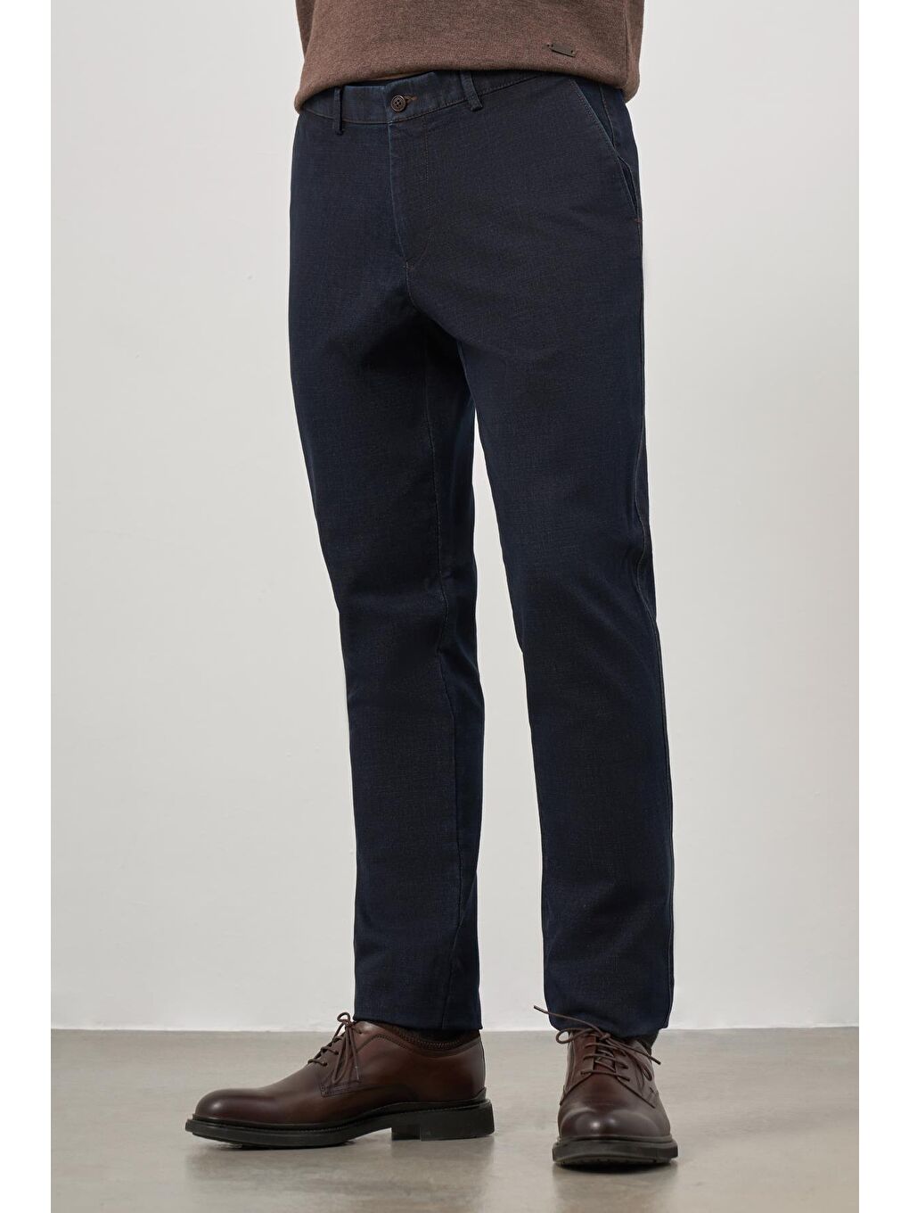 Koyu Lacivert Pamuklu Yandan Cepli Casual Comfort Fit Chino Pantolon 1003245155-2