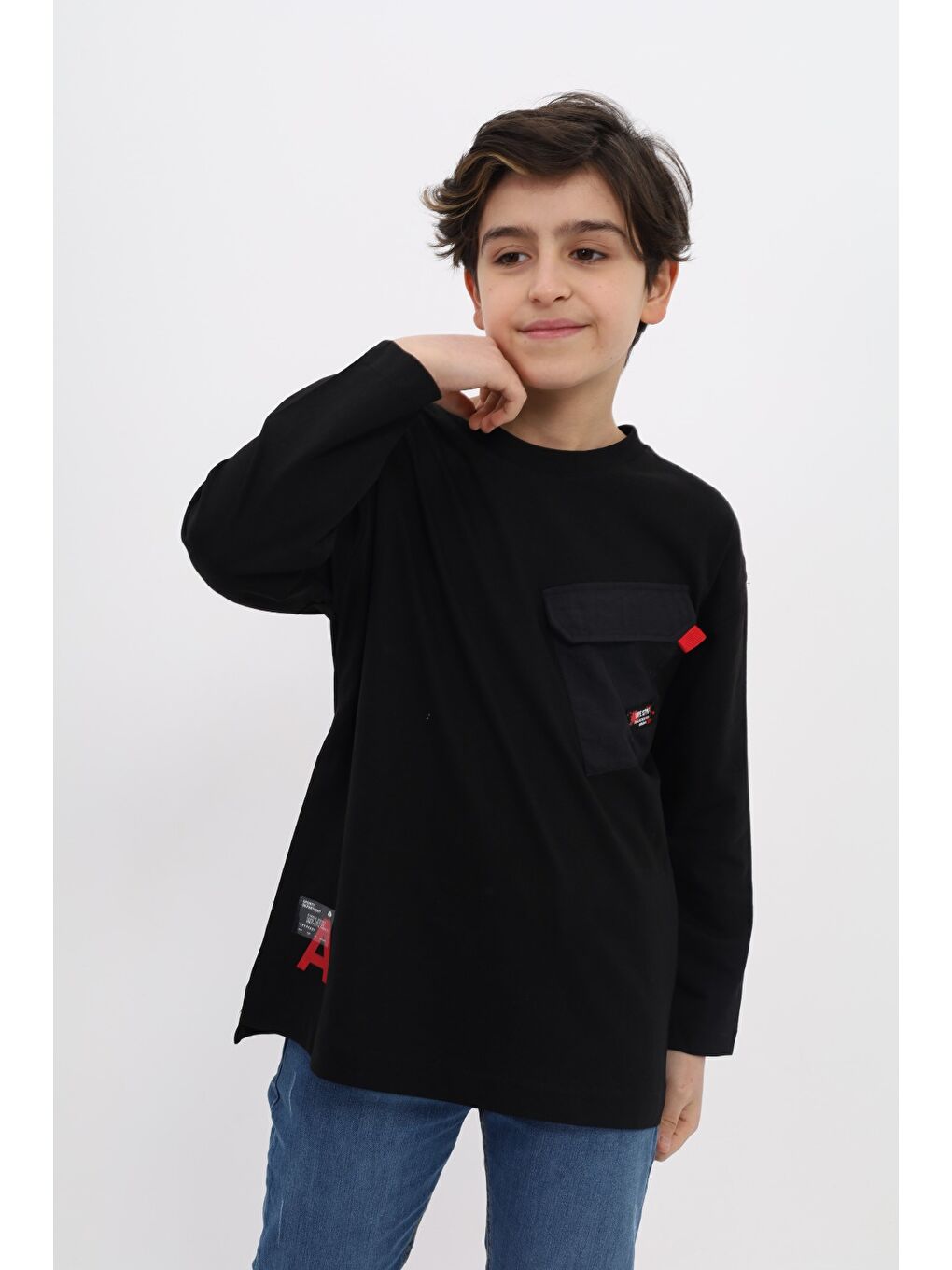 Siyah Erkek Çocuk Baskılı Tişört