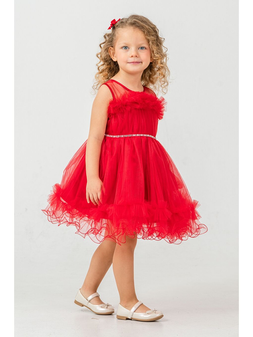 Kırmızı Aizona Kız Çocuk Abiye M00782-2