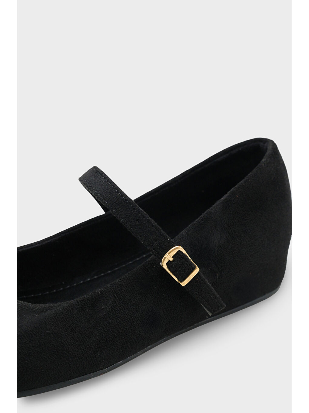 Siyah Joell Gizli Topuklu Feta Metal Tokalı Kadın Babet-3