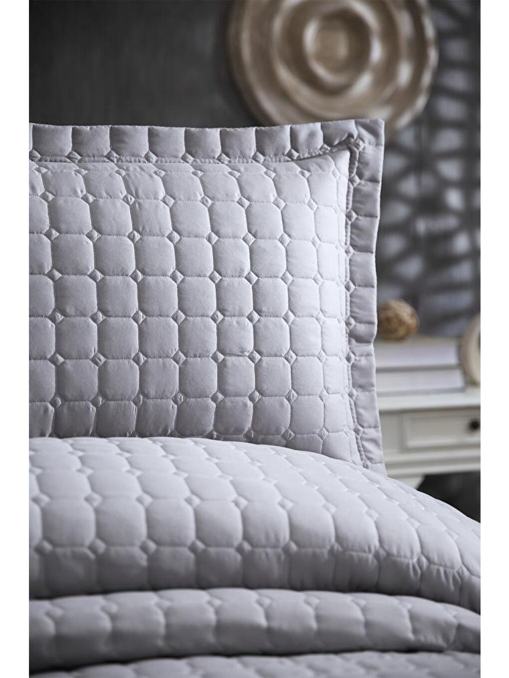 Estiva Çift Kişilik Yatak Örtüsü Gri-3