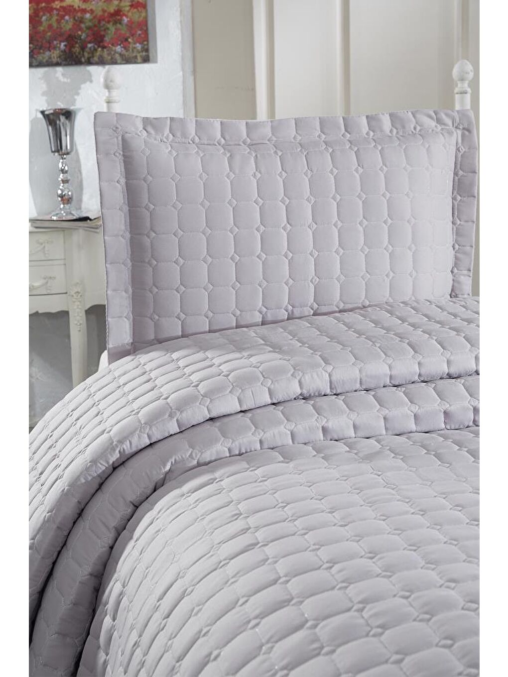 Estiva Tek Kişilik Yatak Örtüsü Gri-3