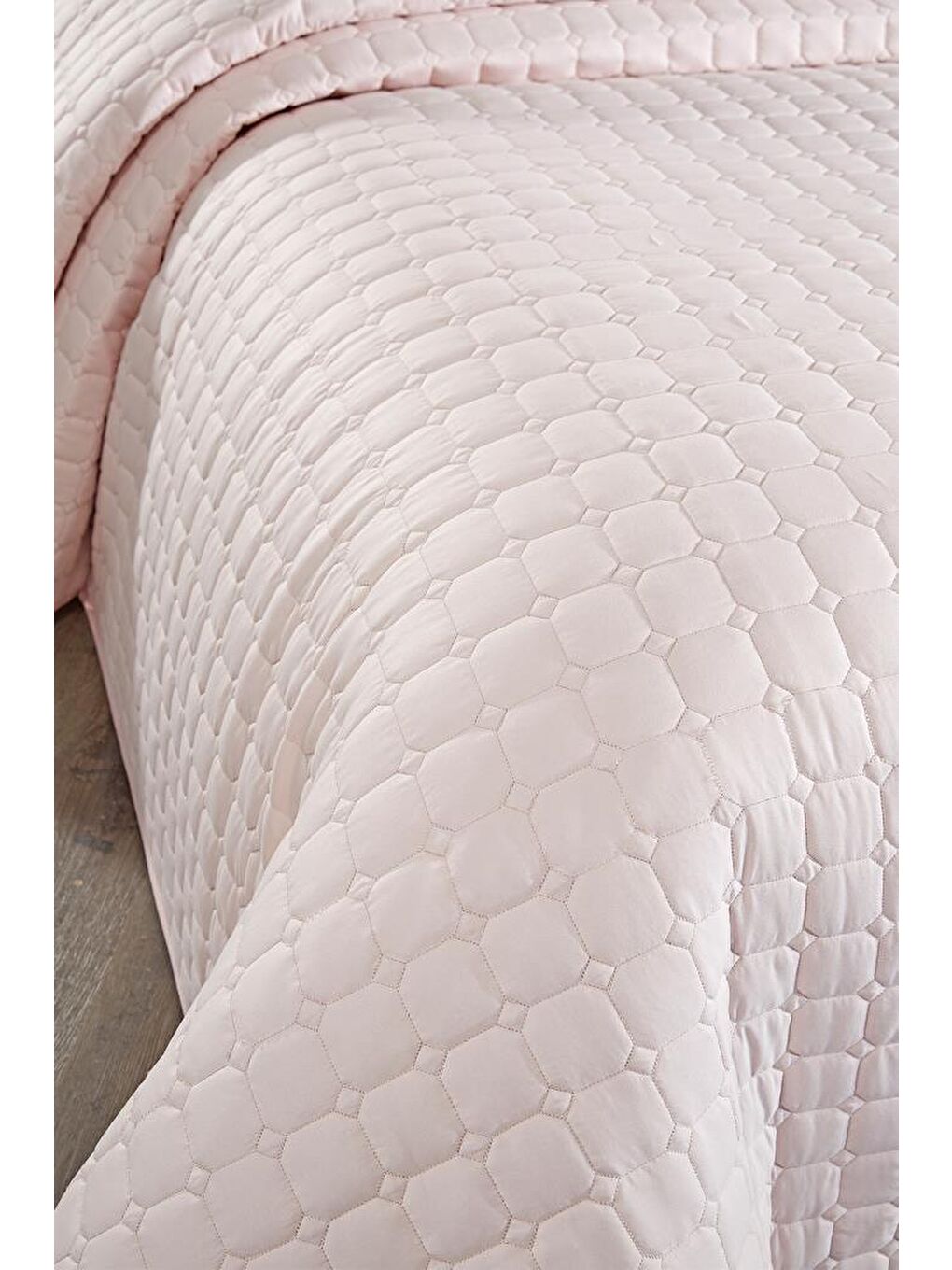 Pembe Estiva Tek Kişilik Yatak Örtüsü Pudra-2