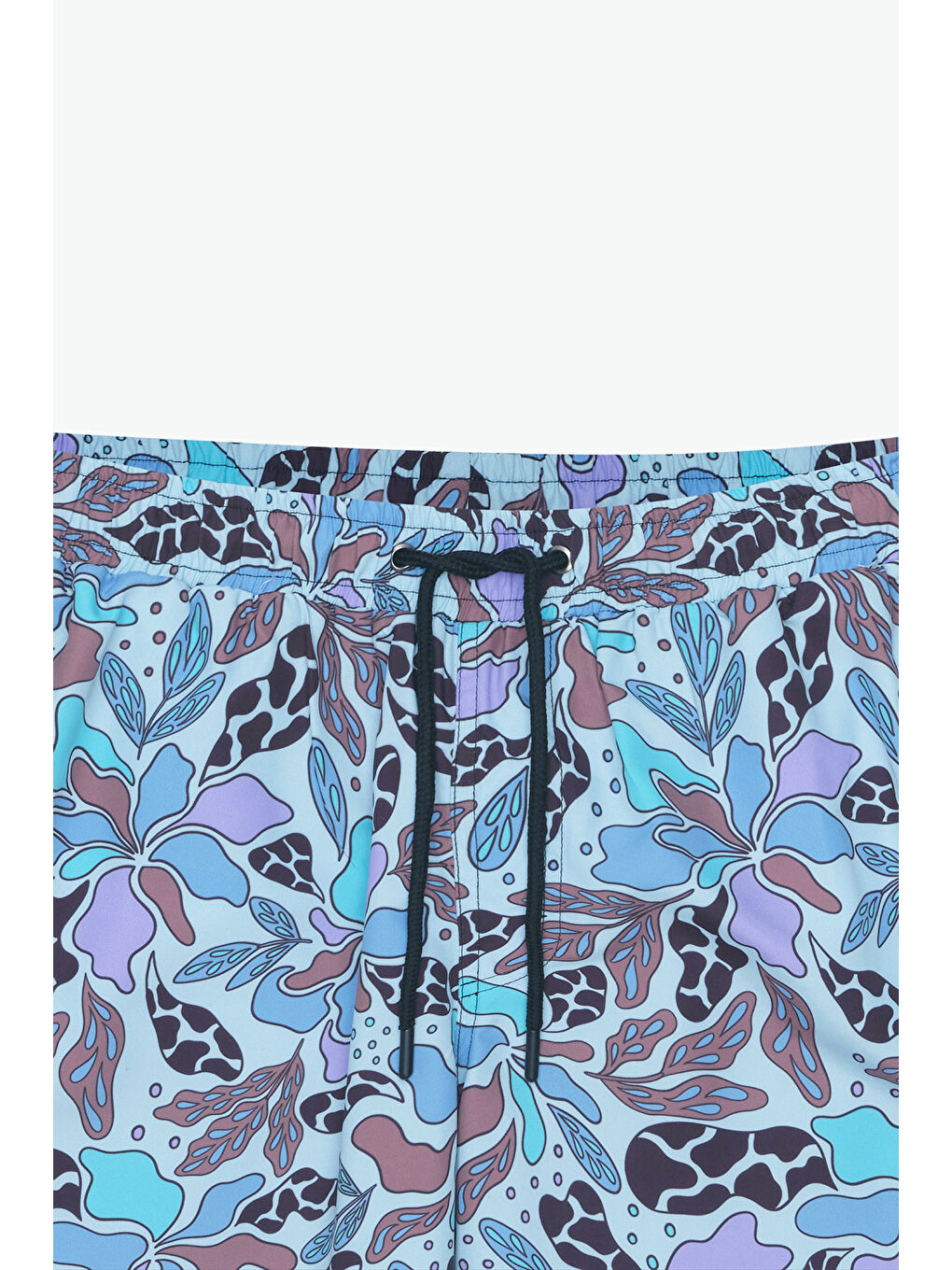 Erkek Mavi Standart Fit Normal Kesim Cepli Hızlı Kuruyan Desenli Mayo Deniz Şortu-8