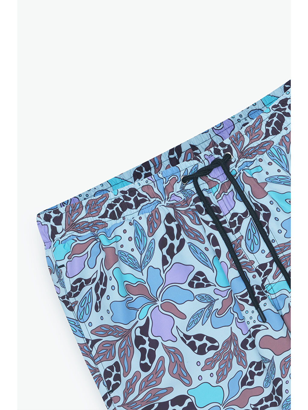 Erkek Mavi Standart Fit Normal Kesim Cepli Hızlı Kuruyan Desenli Mayo Deniz Şortu-9