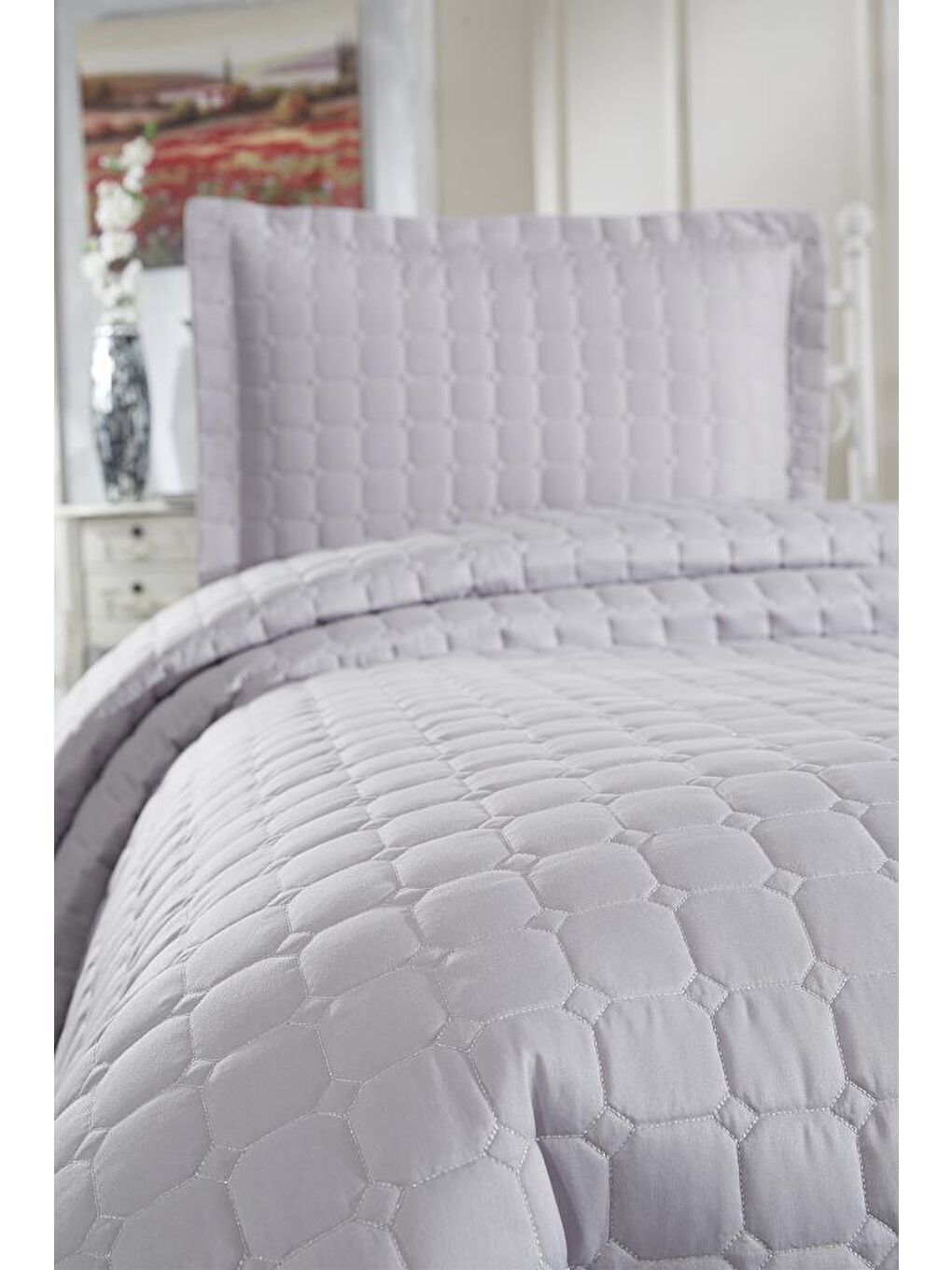 Estiva Tek Kişilik Yatak Örtüsü Gri-7