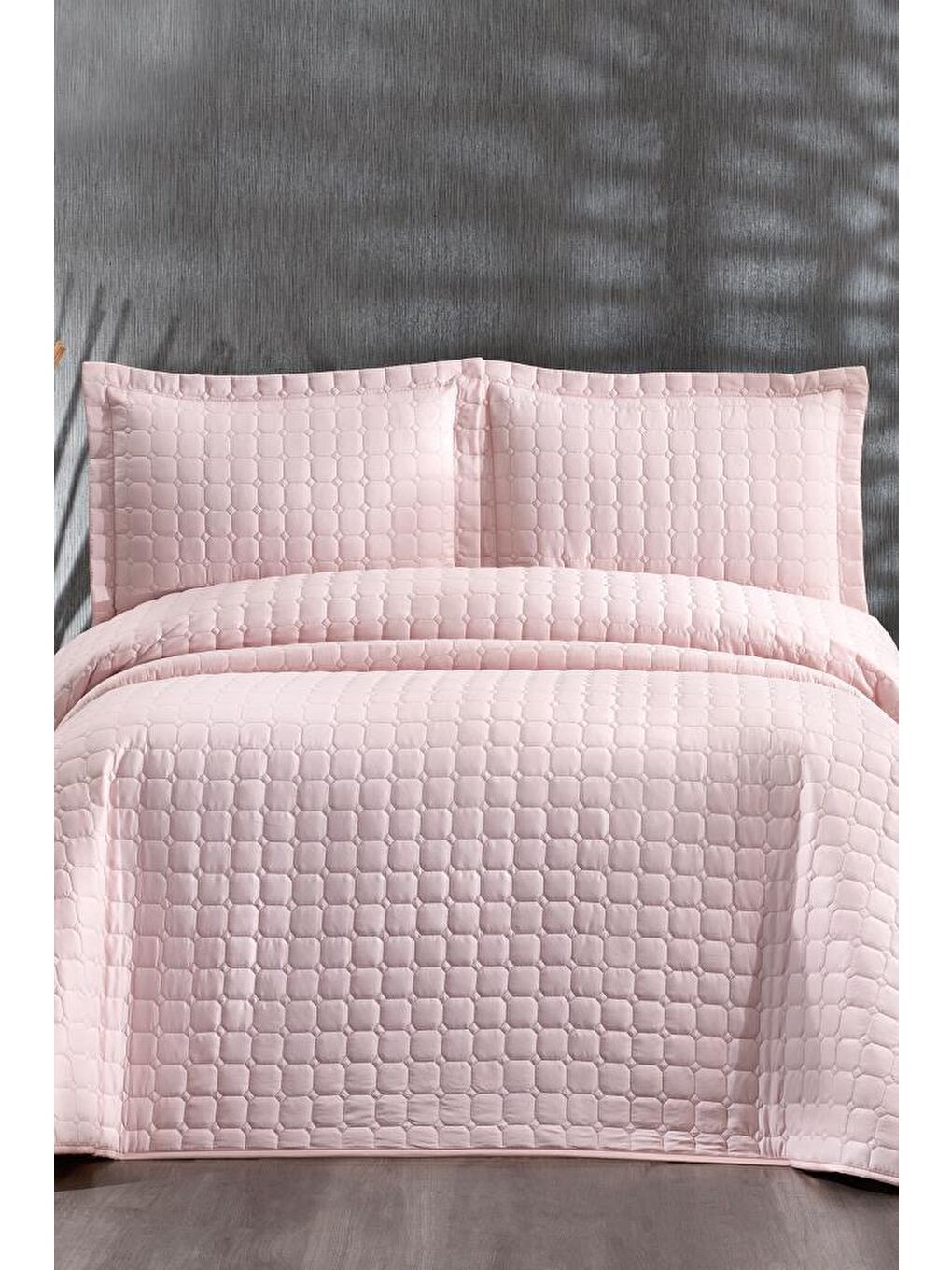 Pembe Estiva Çift Kişilik Yatak Örtüsü Pudra