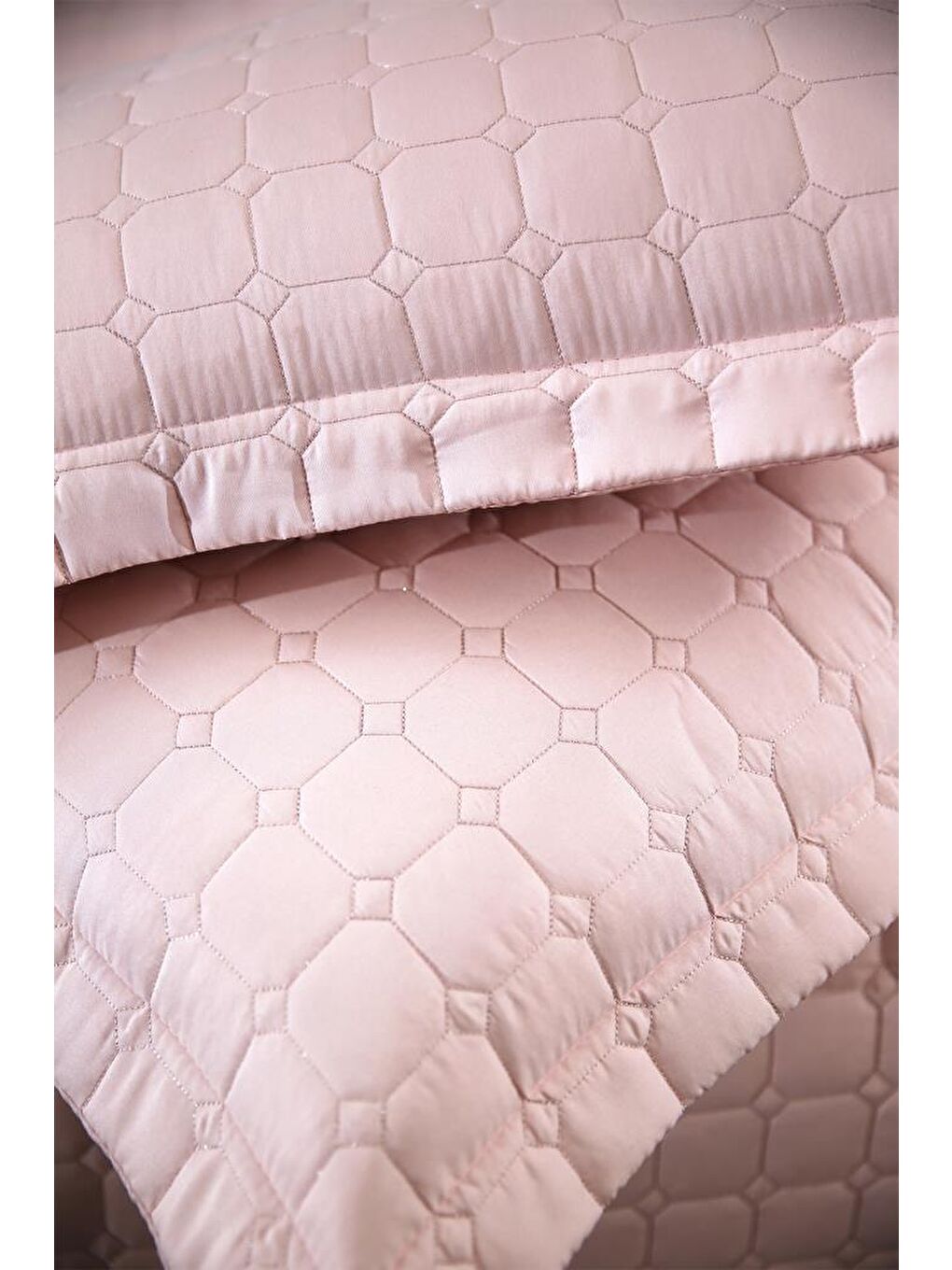 Pembe Estiva Çift Kişilik Yatak Örtüsü Pudra-4