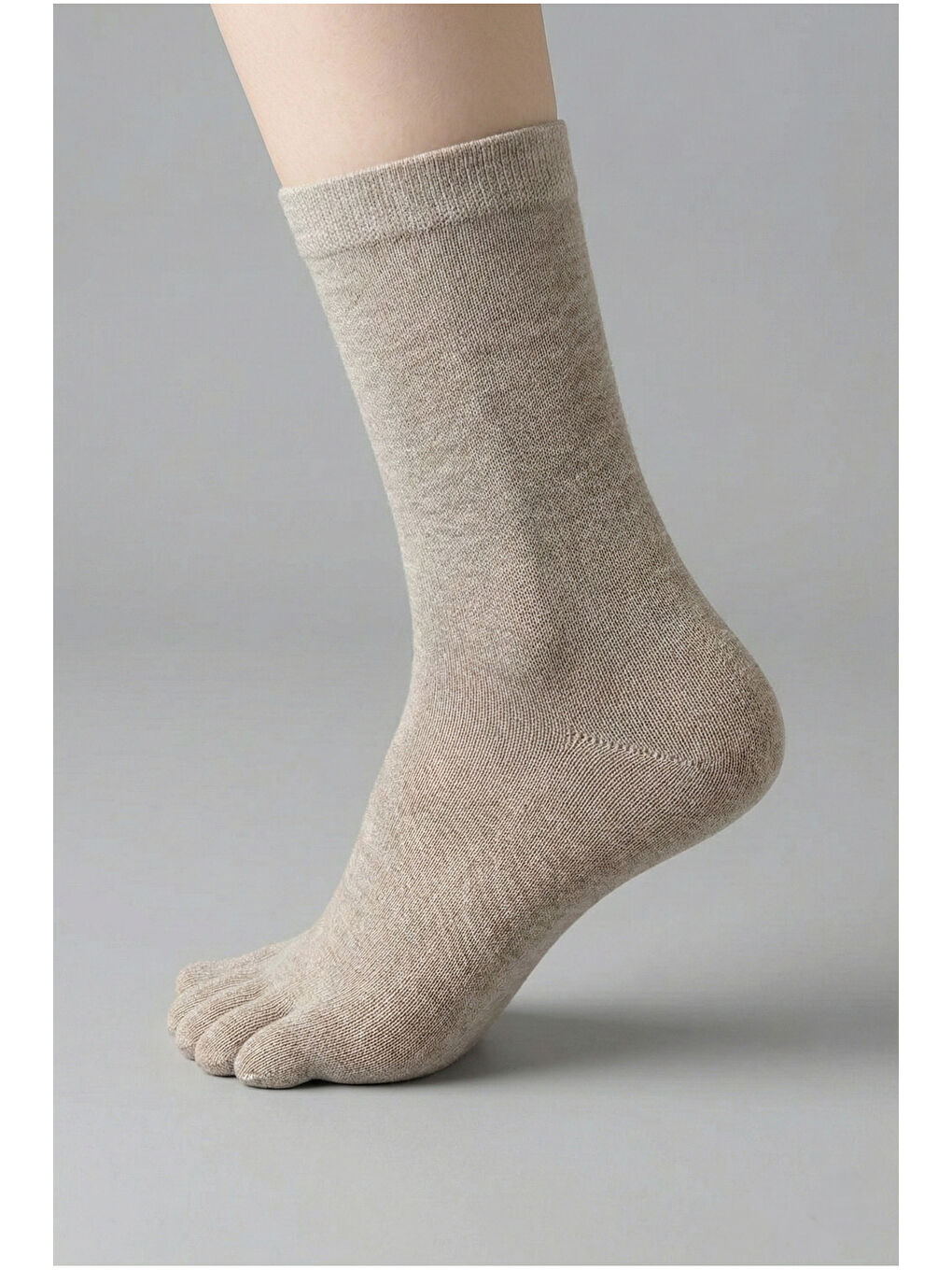 Bambu Parmaklı Bej Çorap | Koku ve Mantar Önleyici | Ter Emici | Kokulu BEJ-1