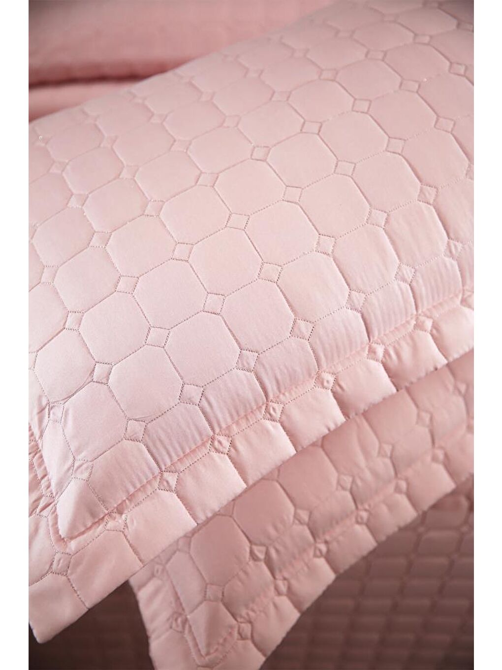 Pembe Estiva Çift Kişilik Yatak Örtüsü Pudra-6