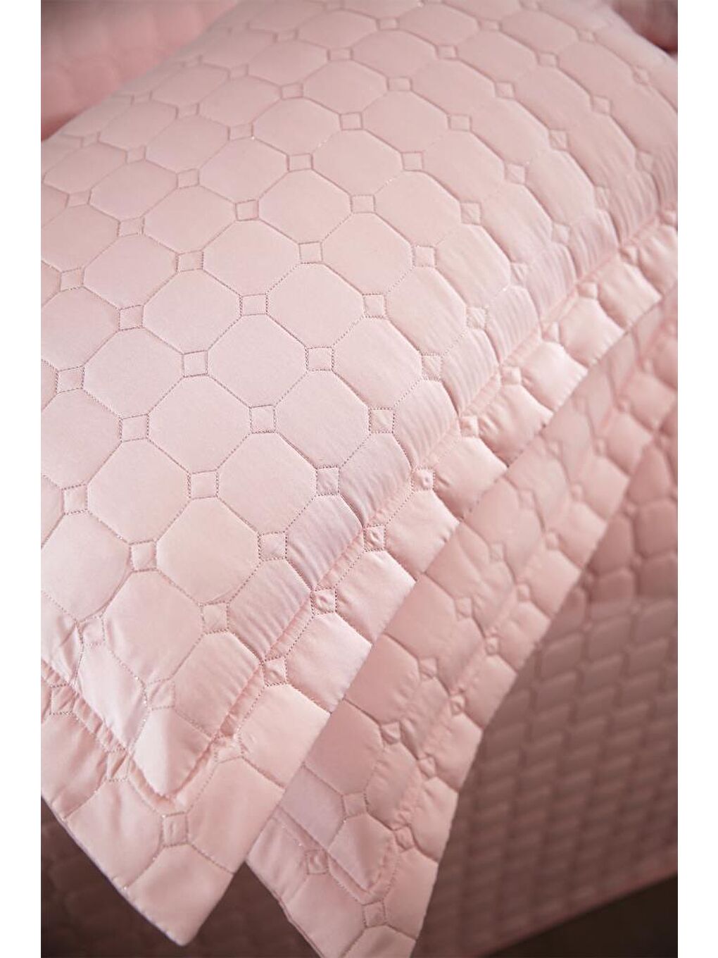 Pembe Estiva Çift Kişilik Yatak Örtüsü Pudra-7