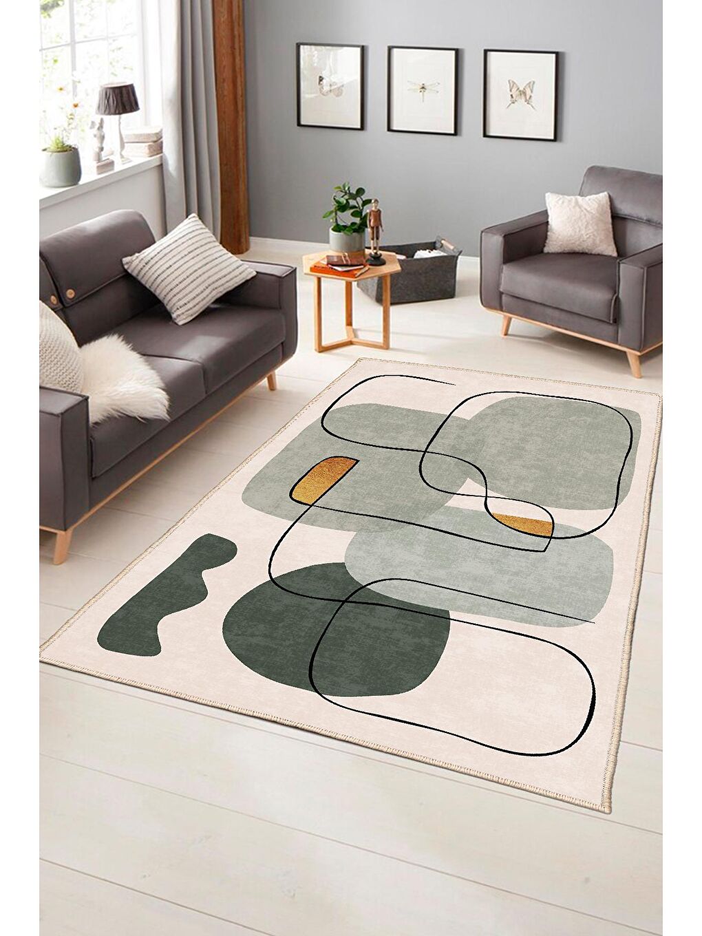 Mor Dekoratif Özel Tasarım Modern Halısı 80x150 cm