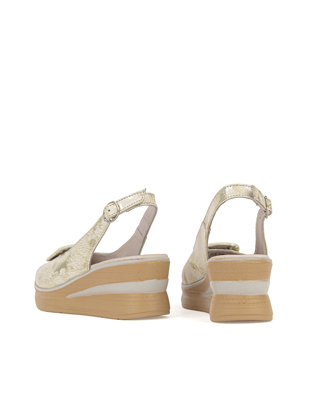 Sarı Kadın Hakiki Deri Dolgu Topuk Sandalet 161992Z1802 Gold-2