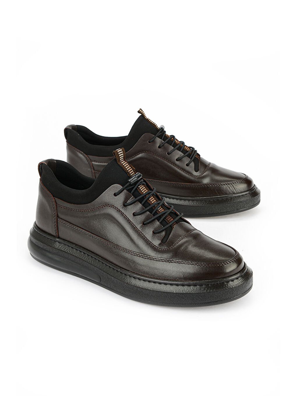 Kahverengi Erkek Hakiki Deri Sneaker 161423Z88 Kahve-1