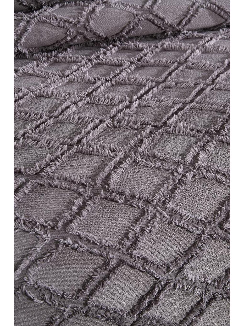 Vesya 3 Parça Çift Kişilik Pike Takımı Antrasit-2