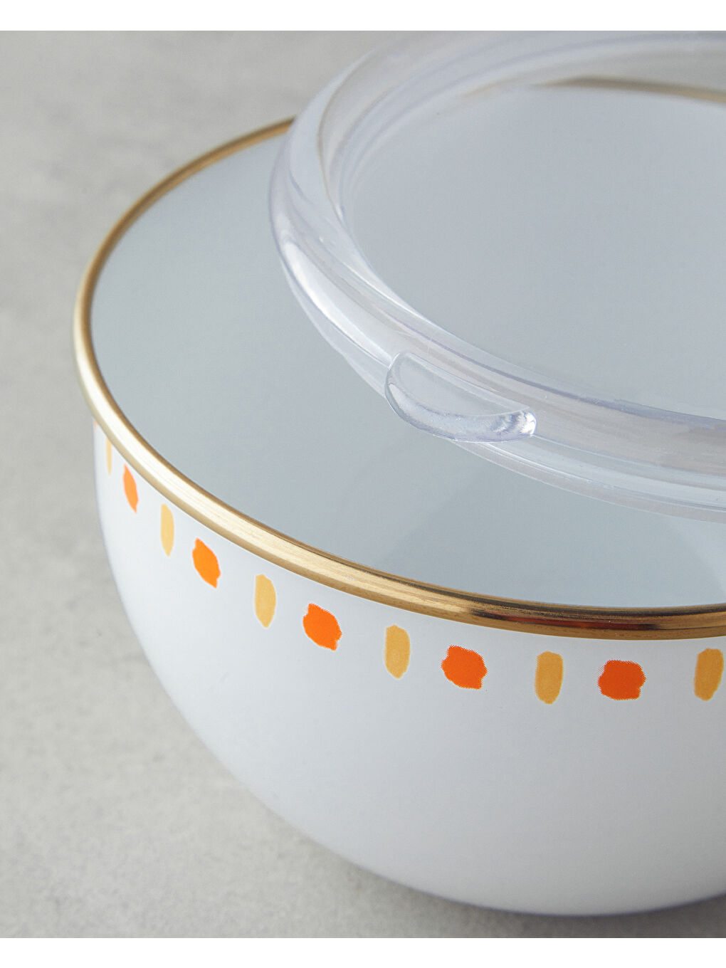 Summer Line Emaye 2'li Saklama Kabı 0,75 x 1,20 L Beyaz - Sarı-4