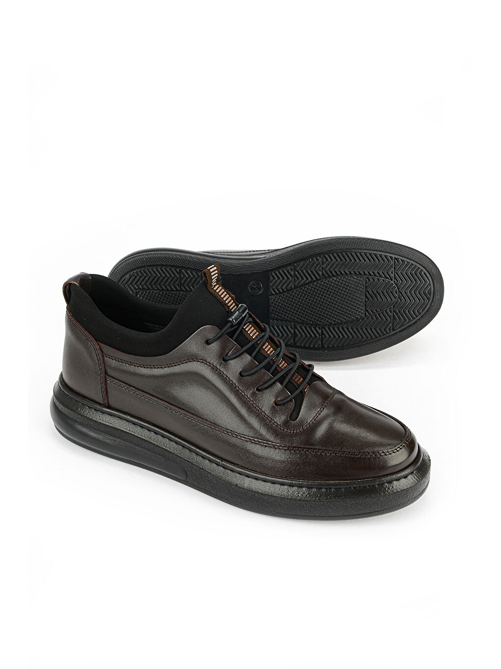 Kahverengi Erkek Hakiki Deri Sneaker 161423Z88 Kahve-3
