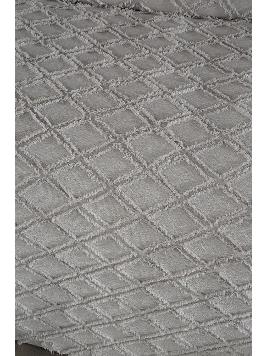 Vesya 3 Parça Çift Kişilik Pike Takımı Gri-1