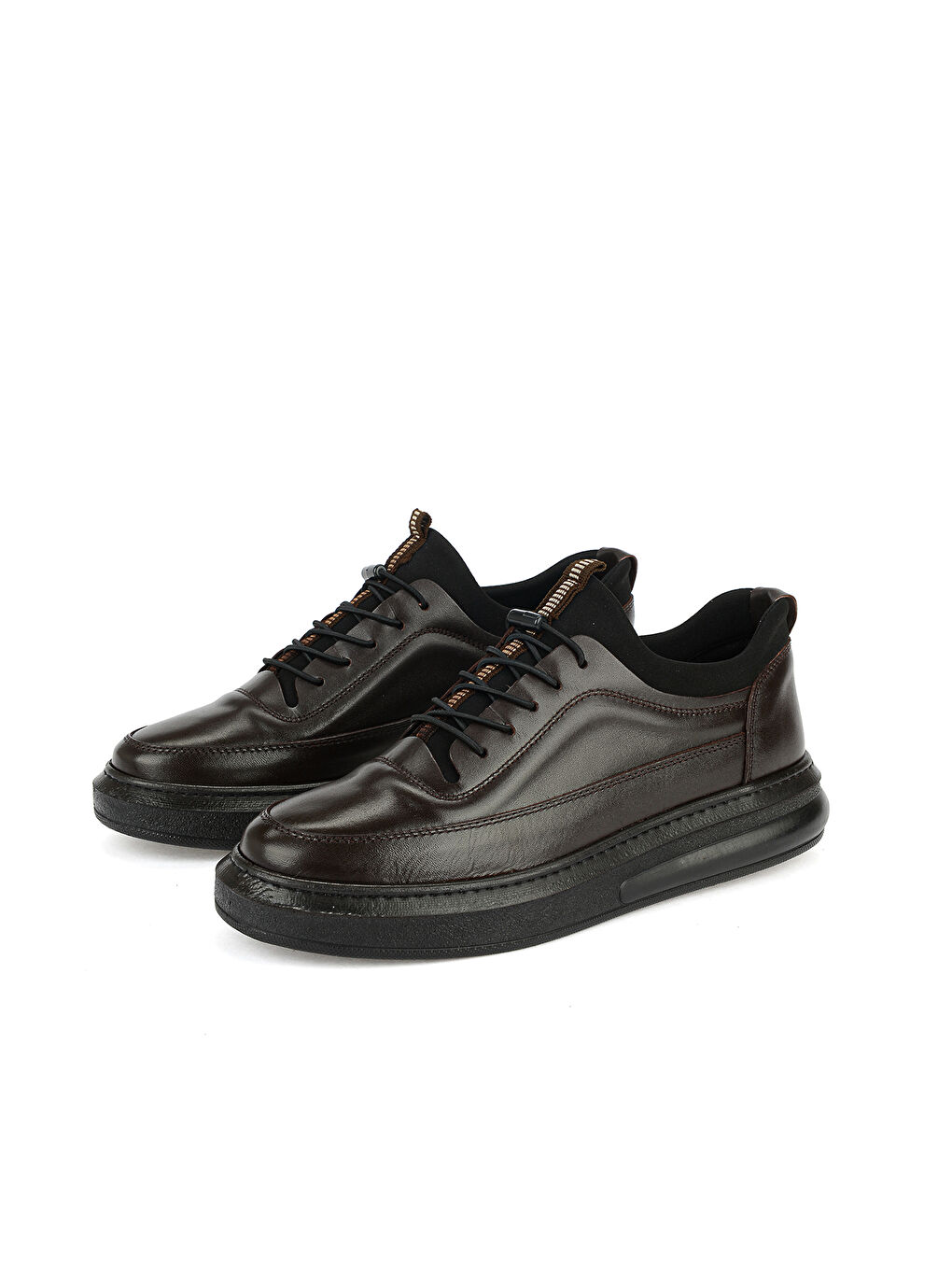 Kahverengi Erkek Hakiki Deri Sneaker 161423Z88 Kahve-4