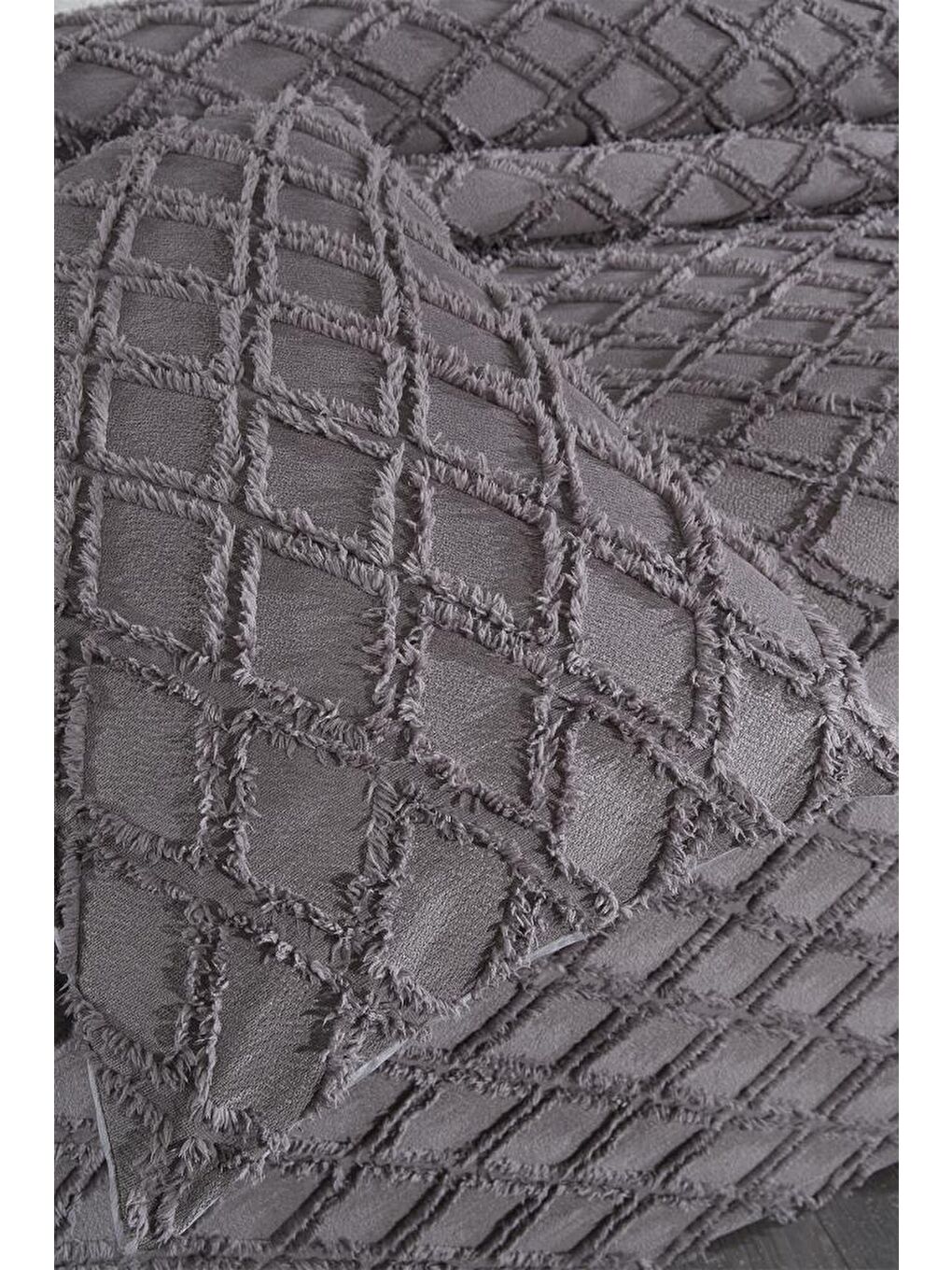 Vesya 3 Parça Çift Kişilik Pike Takımı Antrasit-4